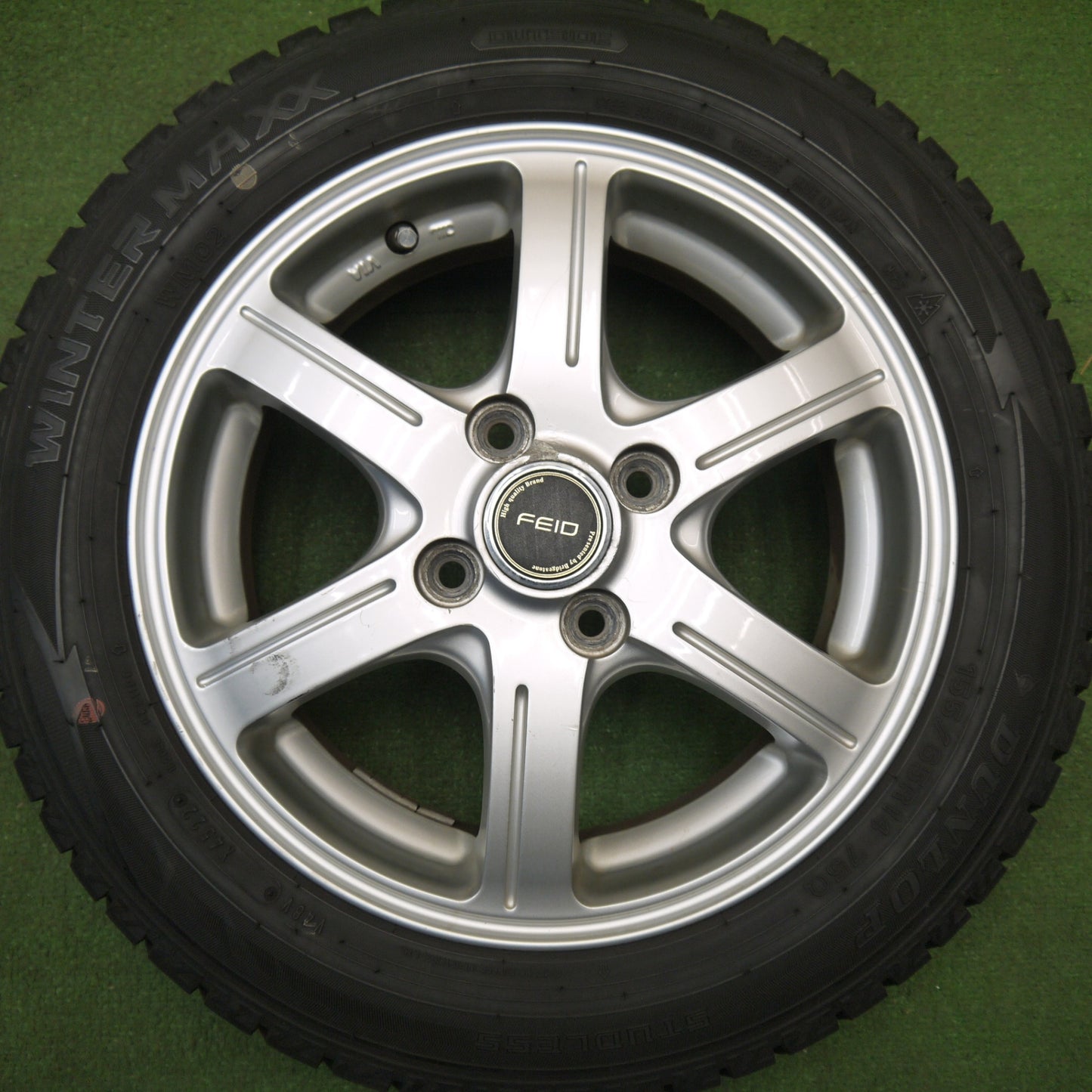 バリ溝！22年！9.5分★スタッドレス 155/65R14 ダンロップ ウインターマックス WM02 FEID フェイド 14インチ PCD100/4H★6011405Hス