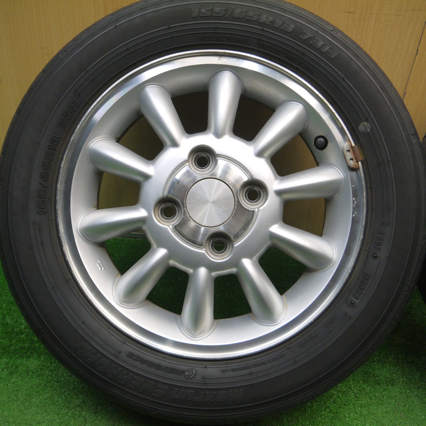 [送料無料] 4本価格★スズキ ラパン 純正 155/65R13 オートバックス Maxrun EVERROAD 13インチ PCD100/4H★5011402Hノ