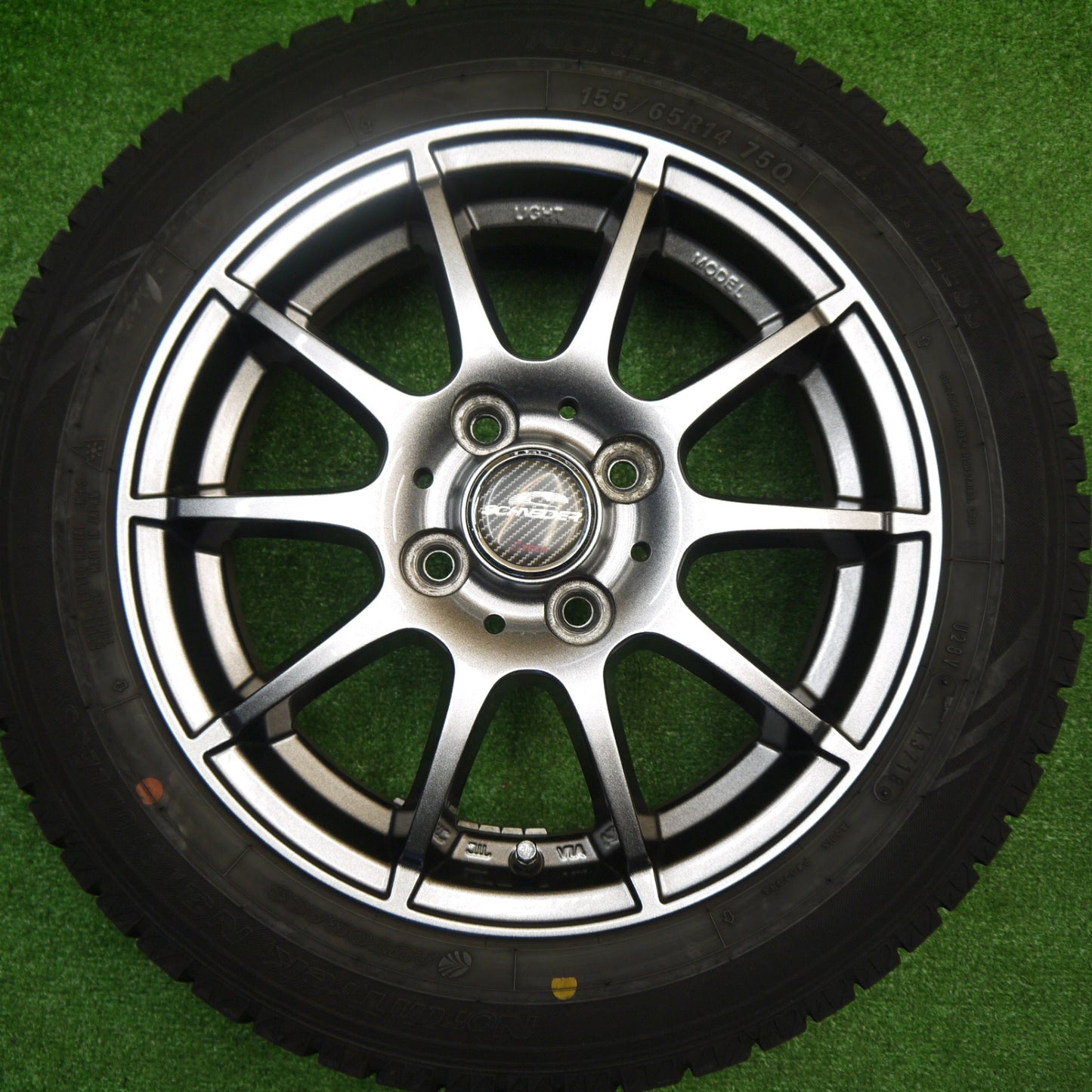 バリ溝！キレイ！9.5分★スタッドレス 155/65R14 オートバックス ノーストレック N3i SCHNEIDER シュナイダー 14インチ PCD100/4H★5102408Hス
