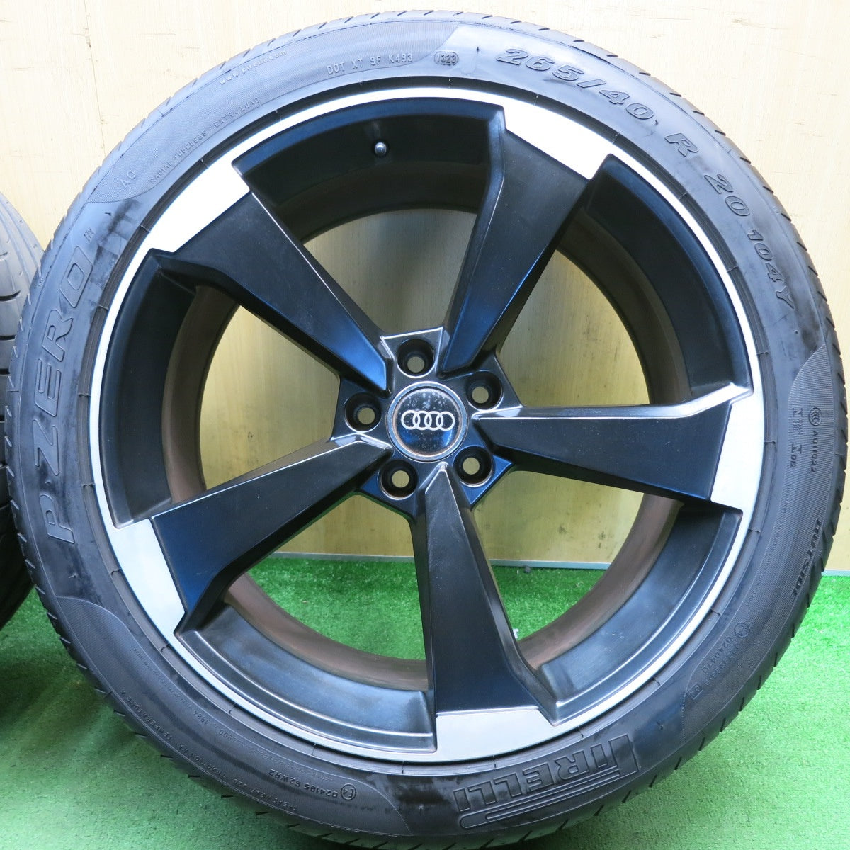 バリ溝！23年！9.5分◎アウディ 等 265/40R20 ピレリ PZERO トライアングル SPORTEX TSH11 社外 アルミ 20インチ PCD112/5H◎6090308HAノ