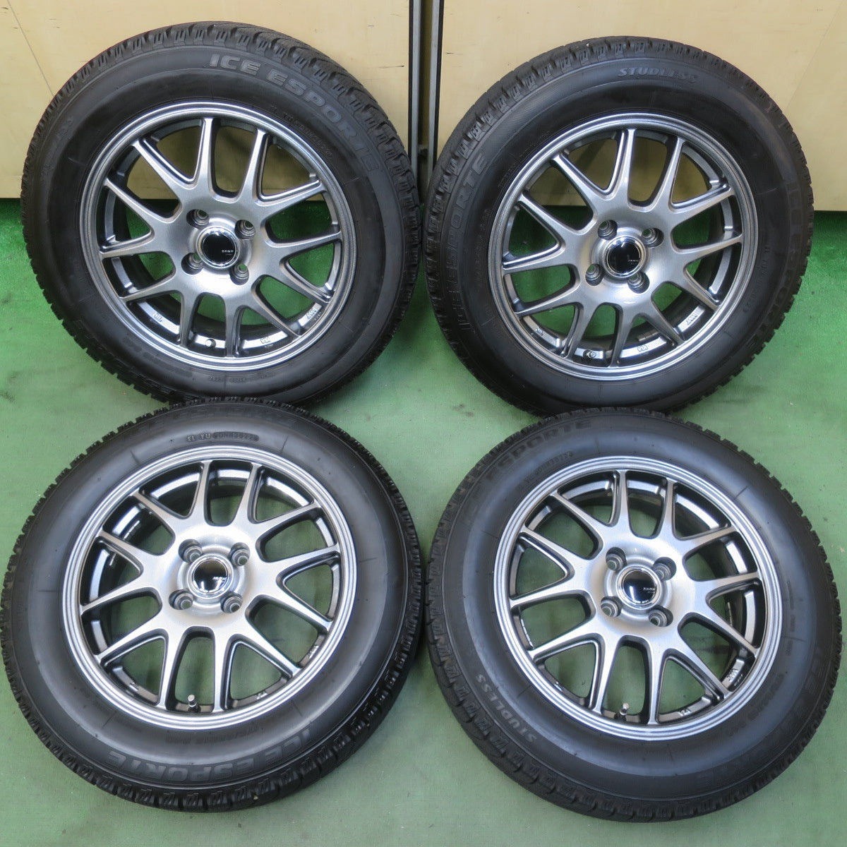 バリ溝！22年！キレイ！8.5分◎スタッドレス 175/65R15 アイス エスポルテ ZACK JP-205 MONZA ザック モンツァ 15インチ PCD100/4H◎6082907イス