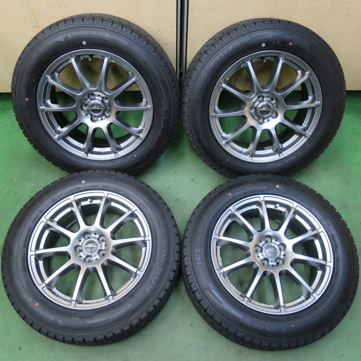 バリ溝！9.5分以上★フォレスター 等 225/60R17 スタッドレス グッドイヤー アイスナビ SUV SCHNEIDER シュナイダー 17インチ PCD100/5H★6021404イス