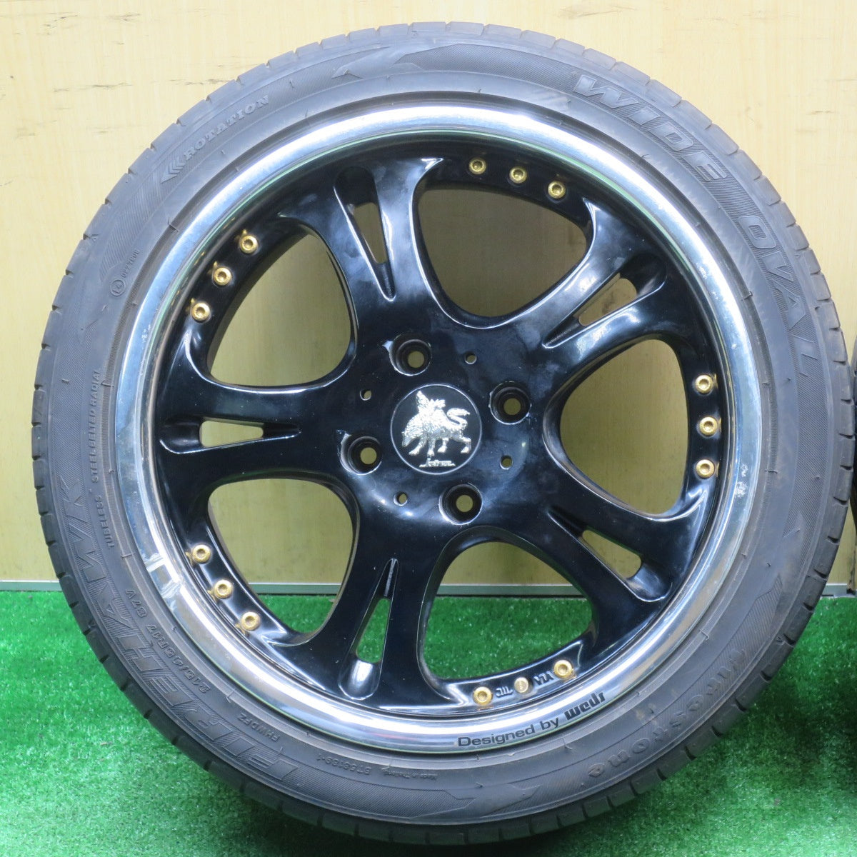 バリ溝！9分★Kranze Cerberus 215/45R17 ファイアストン ファイアホーク ワイドオーバル クレンツェ ケルベロス 17インチ PCD114.3/4H★5111906NJノ