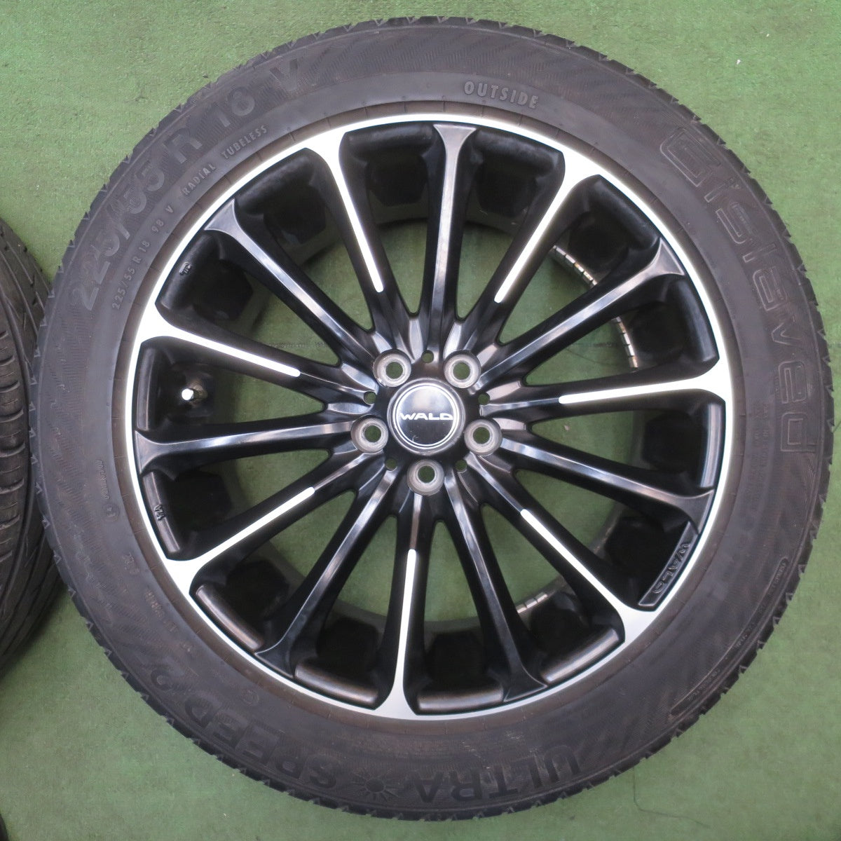 バリ溝！22年！キレイ！9分★フォレスター 等 225/55R18 ギスラベット ULTRA SPEED2 WALD Portofino 21C ヴァルド ポルトフィーノ 18インチ PCD100/5H★6051904NJノ