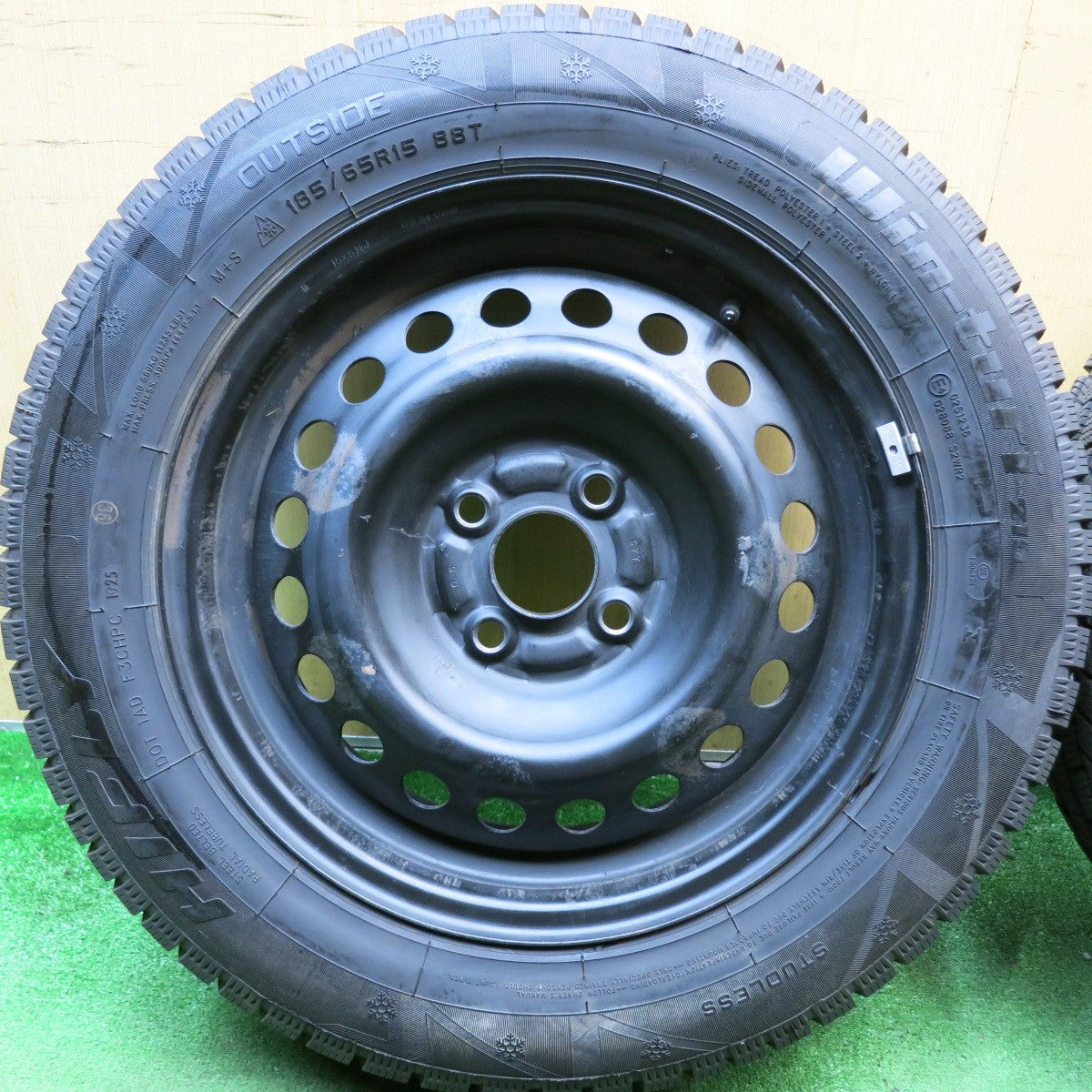 バリ溝！25年！ほぼ10分◎スタッドレス 185/65R15 ハイフライ Win-turi 216 スチール ホイール 15インチ PCD100/4H◎6080611HAス