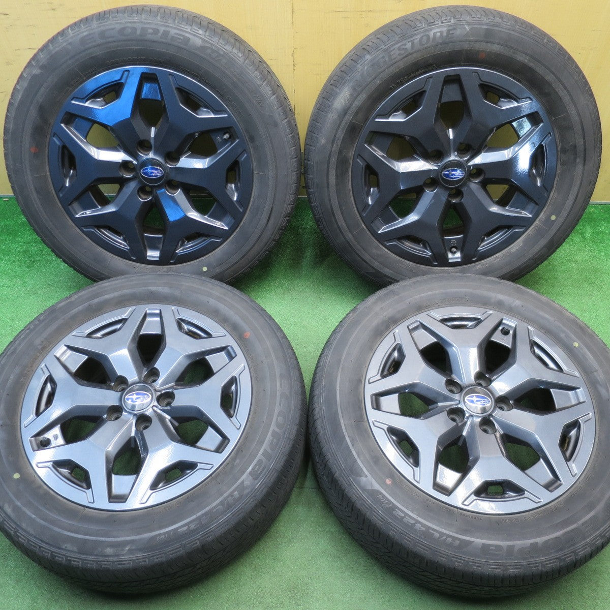 キレイ★スバル SK フォレスター X-BREAK 純正 ENKEI 225/60R17 ブリヂストン エコピア H/L 422 プラス X-ブレイク エンケイ 17インチ PCD114.3/5H★6032902NJノ