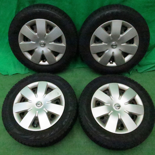 *送料無料* バリ溝！8.5分★日産 キューブ ノート 等 純正 スチール 175/65R14 スタッドレス ブリヂストン ブリザック VRX2 PCD100/4H★4050415ナス