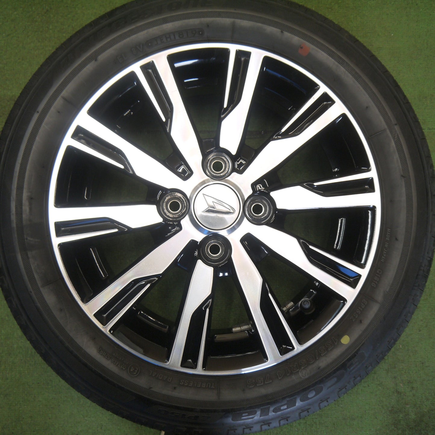 キレイ★ダイハツ タント カスタム 純正 155/65R14 ブリヂストン エコピア EP150 14インチ PCD100/4H★6052703Hノ