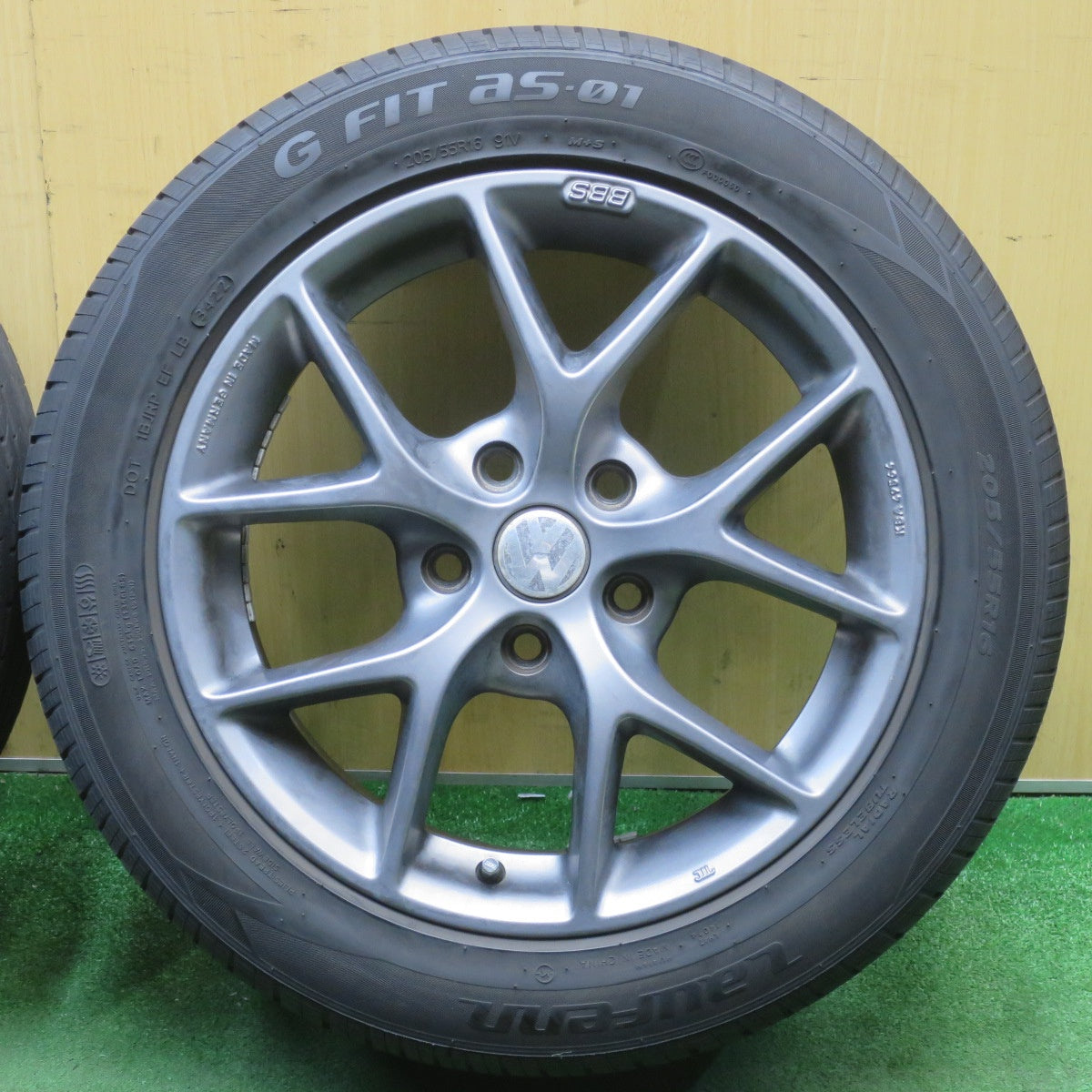 バリ溝！22年！9分★ワーゲン 等 BBS SR011 205/55R16 ラウフェン G FIT as-01 16インチ PCD112/5H★6052202NJノ