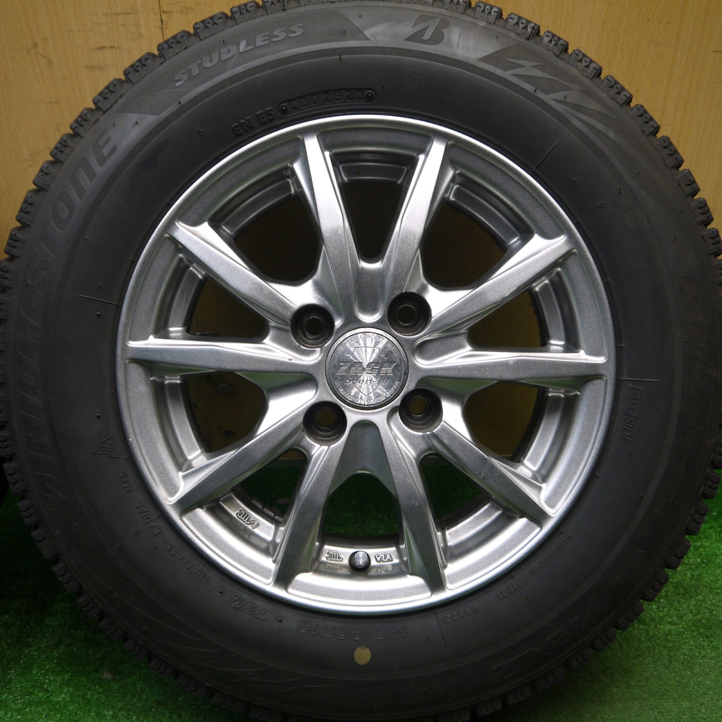 キレイ！23年★スタッドレス 155/80R13 ブリヂストン ブリザック VRX2 ZACK Sport-10 MONZA ザック モンツァ 13インチ PCD100/4H★5121704Hス