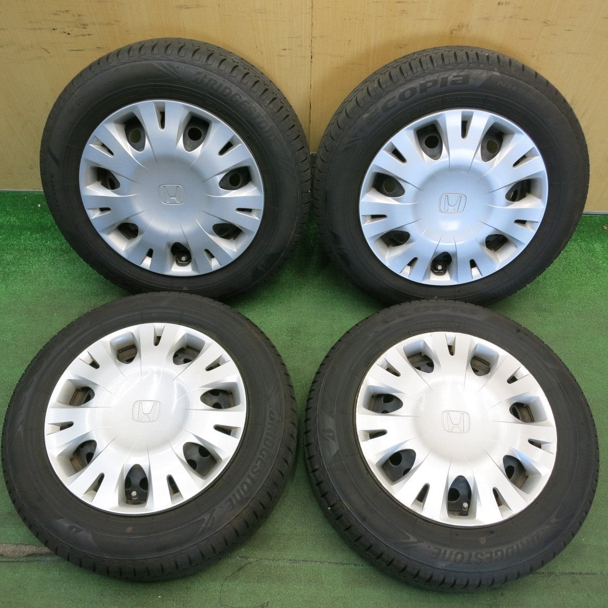 バリ溝！23年！9分★ホンダ フィット 純正 スチール 175/65R14 ブリヂストン エコピア NH200C 14インチ PCD100/4H★6053102HAノ