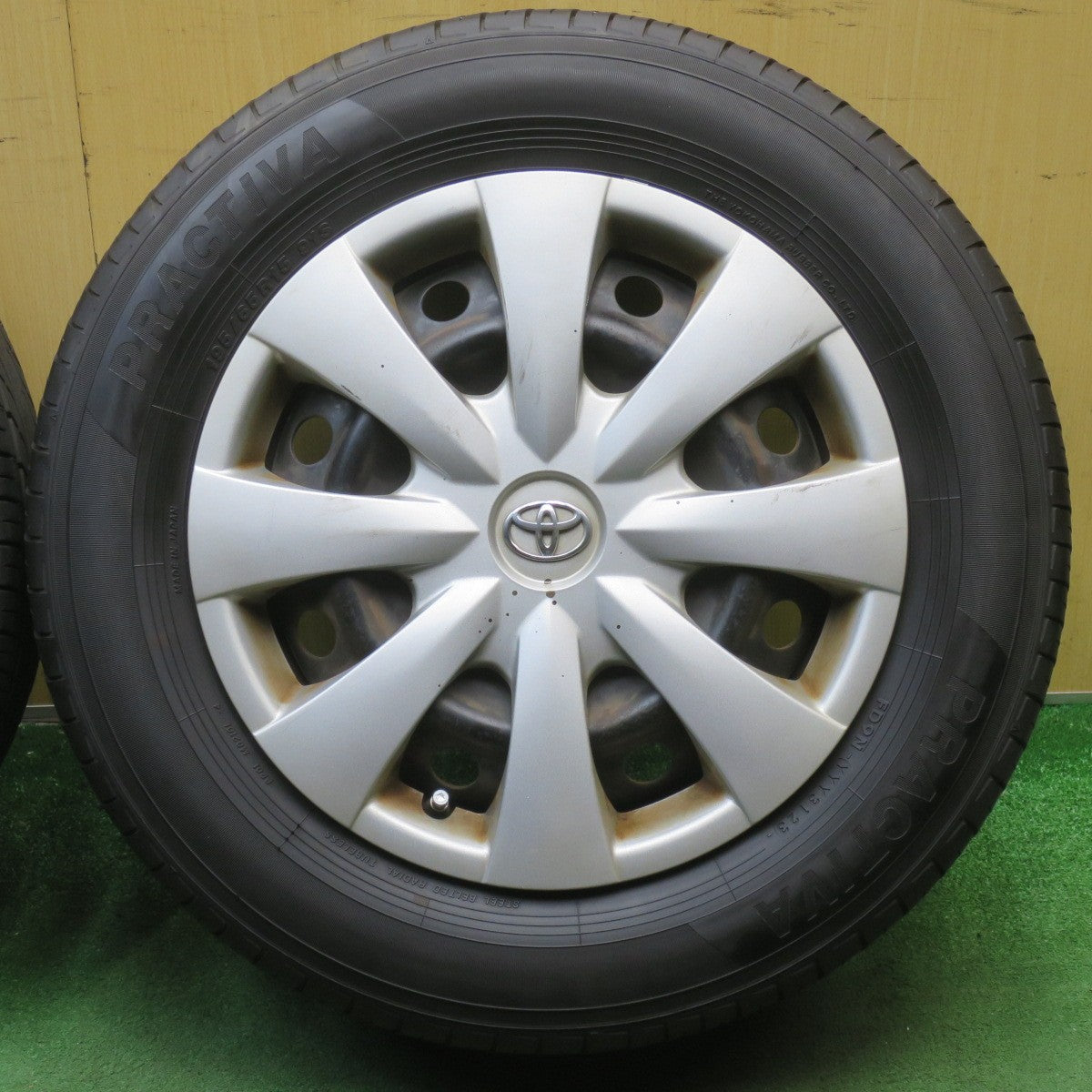 バリ溝！23年！8.5分◎トヨタ 140系 カローラ フィールダー 純正 スチール 195/65R15 プラクティバ ヨコハマ 15インチ PCD100/4H◎6062403NJノ