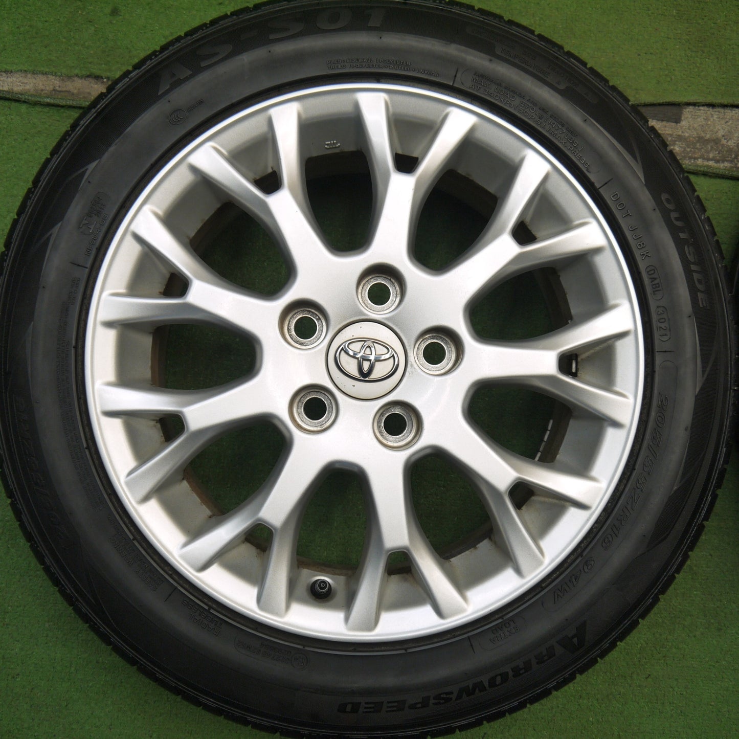 バリ溝！21年！キレイ！9分★トヨタ ブレイド 純正 205/55R16 アロースピード AS-S01 16インチ PCD114.3/5H★5061804Hノ