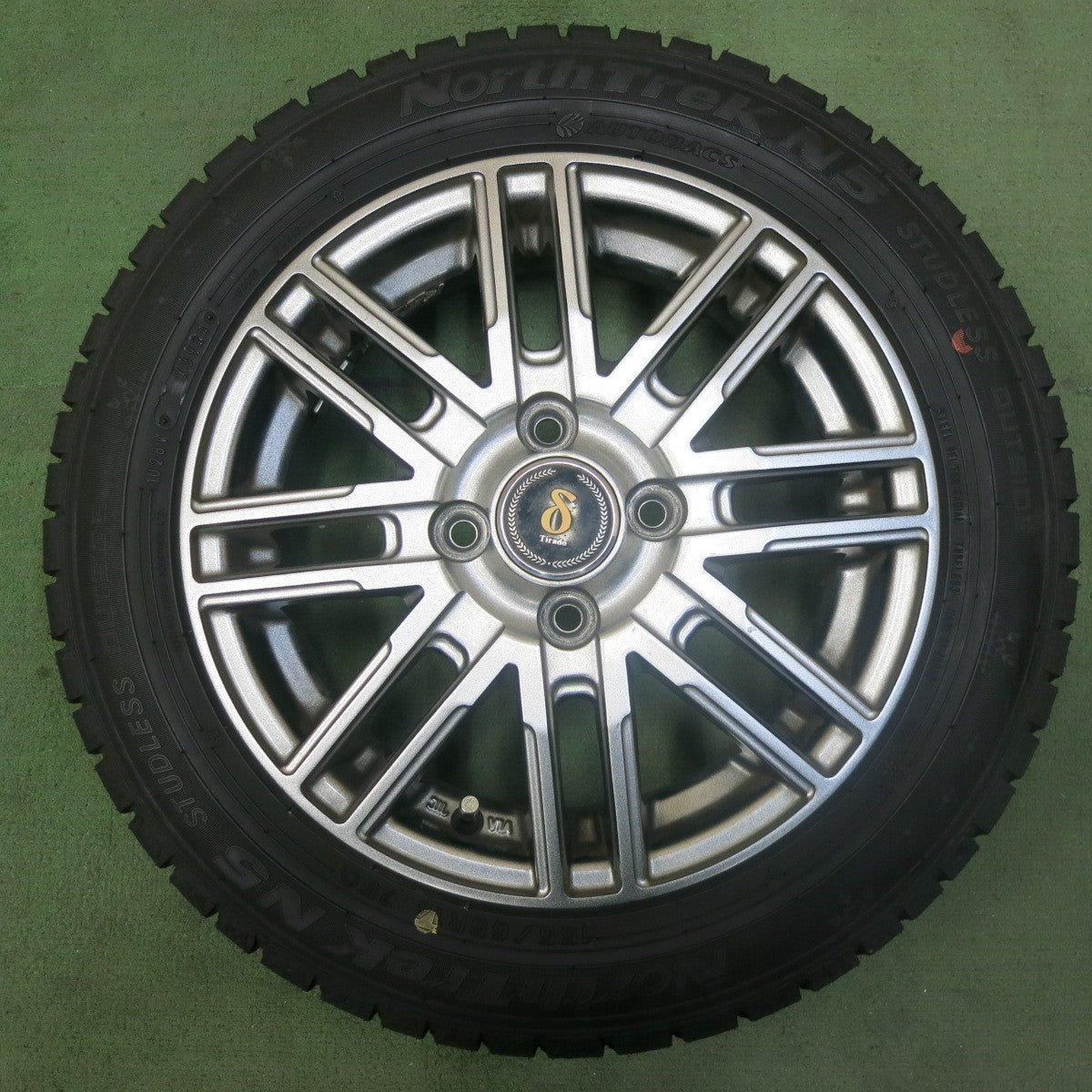 超バリ溝！24年！キレイ！ほぼ10分★スタッドレス 155/65R14 オートバックス ノーストレック N5 Tirado Epsilon ε ティラード イプシロン 14インチ PCD100/4H★5110701SKス