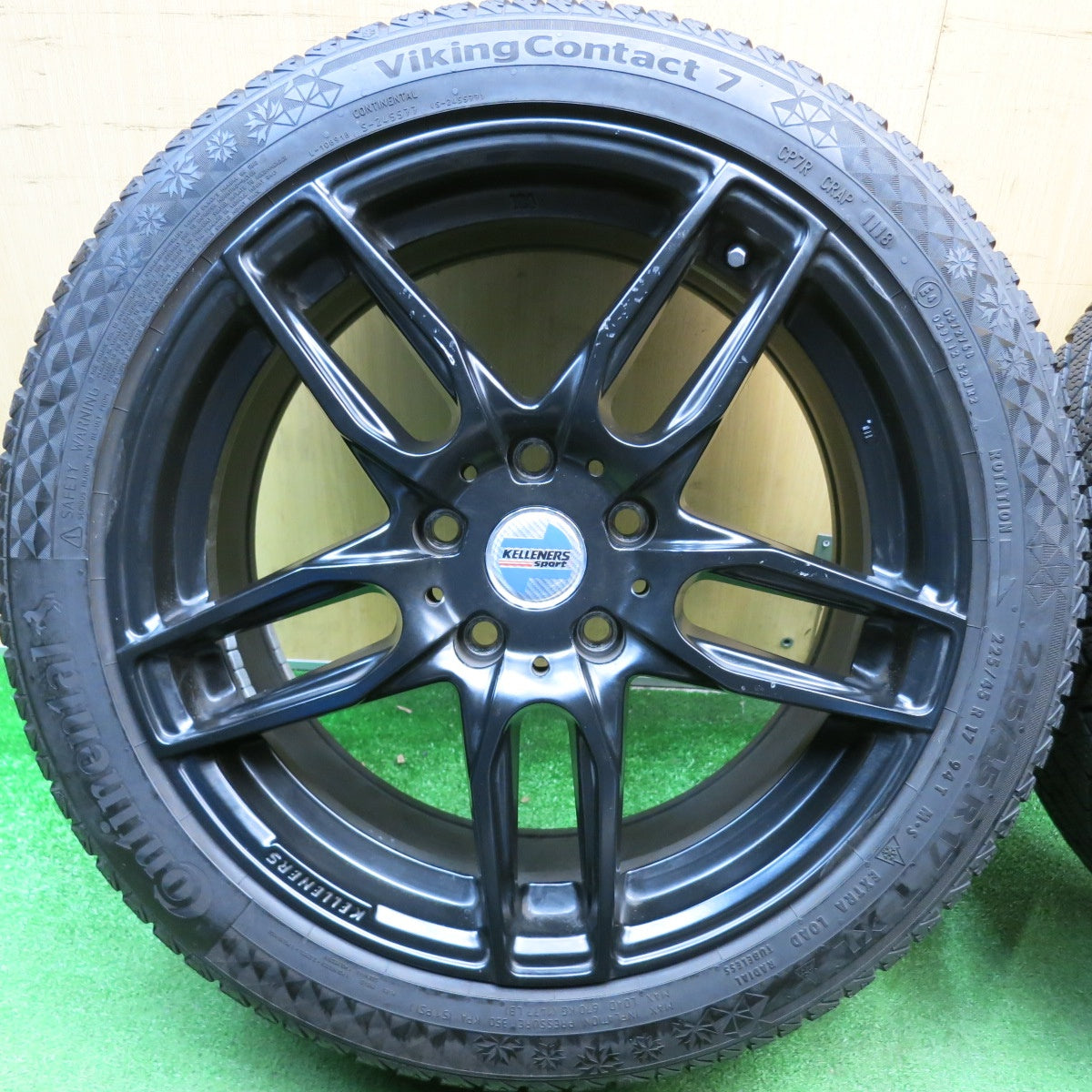 バリ溝！8.5分★BMW MINI 等 KELLENERS sport Mainz 225/45R17 スタッドレス コンチネンタル バイキングコンタクト7 ケレナーズ スポーツ マインツ 17インチ PCD112/5H★6040519HAス