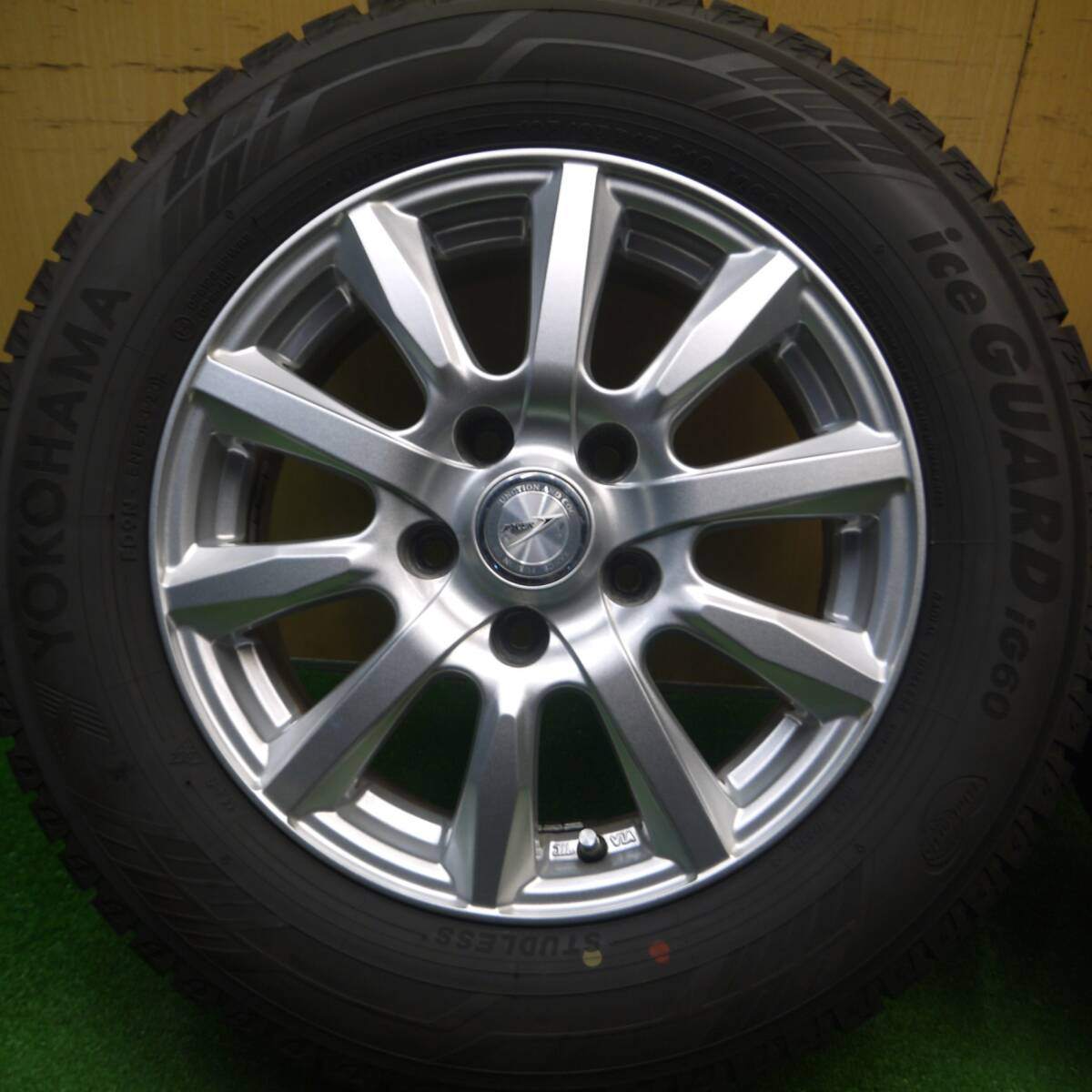 バリ溝！23年！キレイ！9.5分★スタッドレス 195/65R15 ヨコハマ アイスガード iG60 JOKER ジョーカー 15インチ PCD114.3/5H★4120303Hス