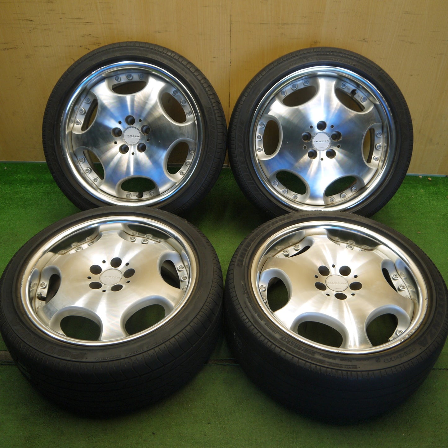 4本価格◎プリウス 86 BRZ 等 SHALLEN LX AME 215/45R17 ブリヂストン ポテンザ RE040 シャレン 17インチ PCD100/5H◎6071010Hノ