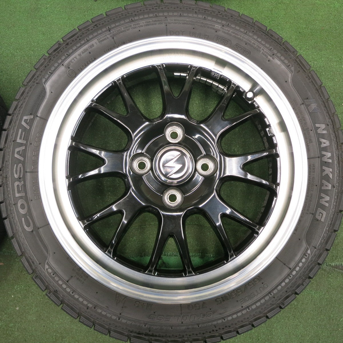 *送料無料* バリ溝！キレイ！9分★軽サイズ スタッドレス BADX S-HOLD 165/55R15 ナンカン CORSAFA 15インチ PCD100/4H★4052706HAス