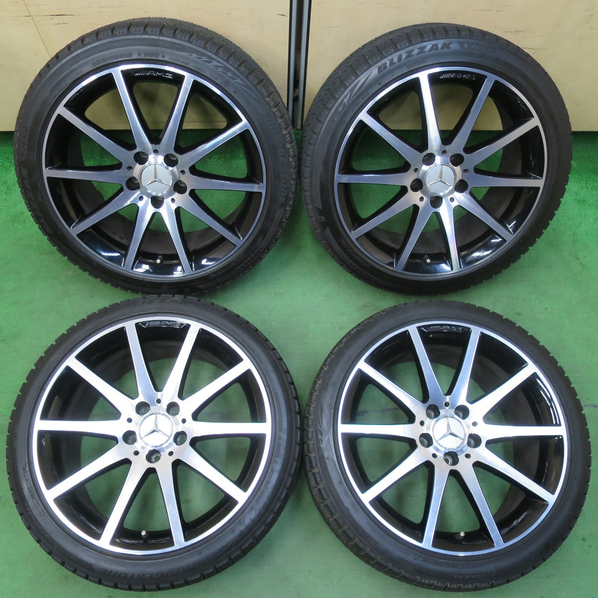 [送料無料] バリ溝！9分★ベンツ SLK SLC W172 R172 純正 AMG 235/40R18 255/35R18 スタッドレス ブリヂストン ブリザック VRX2 18インチ PCD112/5H★5022301IMス