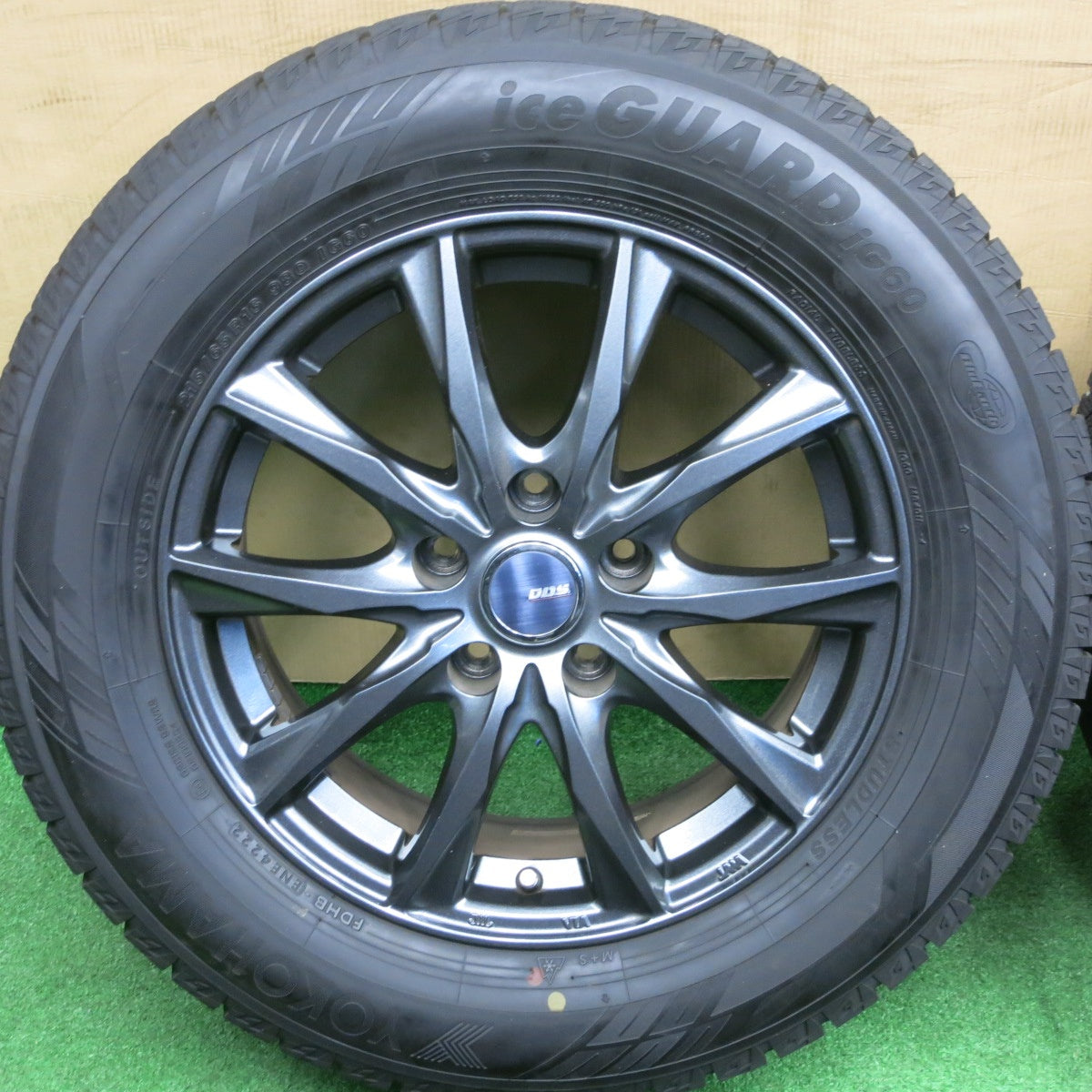 バリ溝！22年！キレイ！ほぼ10分★スタッドレス 215/65R16 ヨコハマ アイスガード iG60 D.O.S. DOS 社外 アルミ 16インチ PCD114.3/5H★6020102NKス