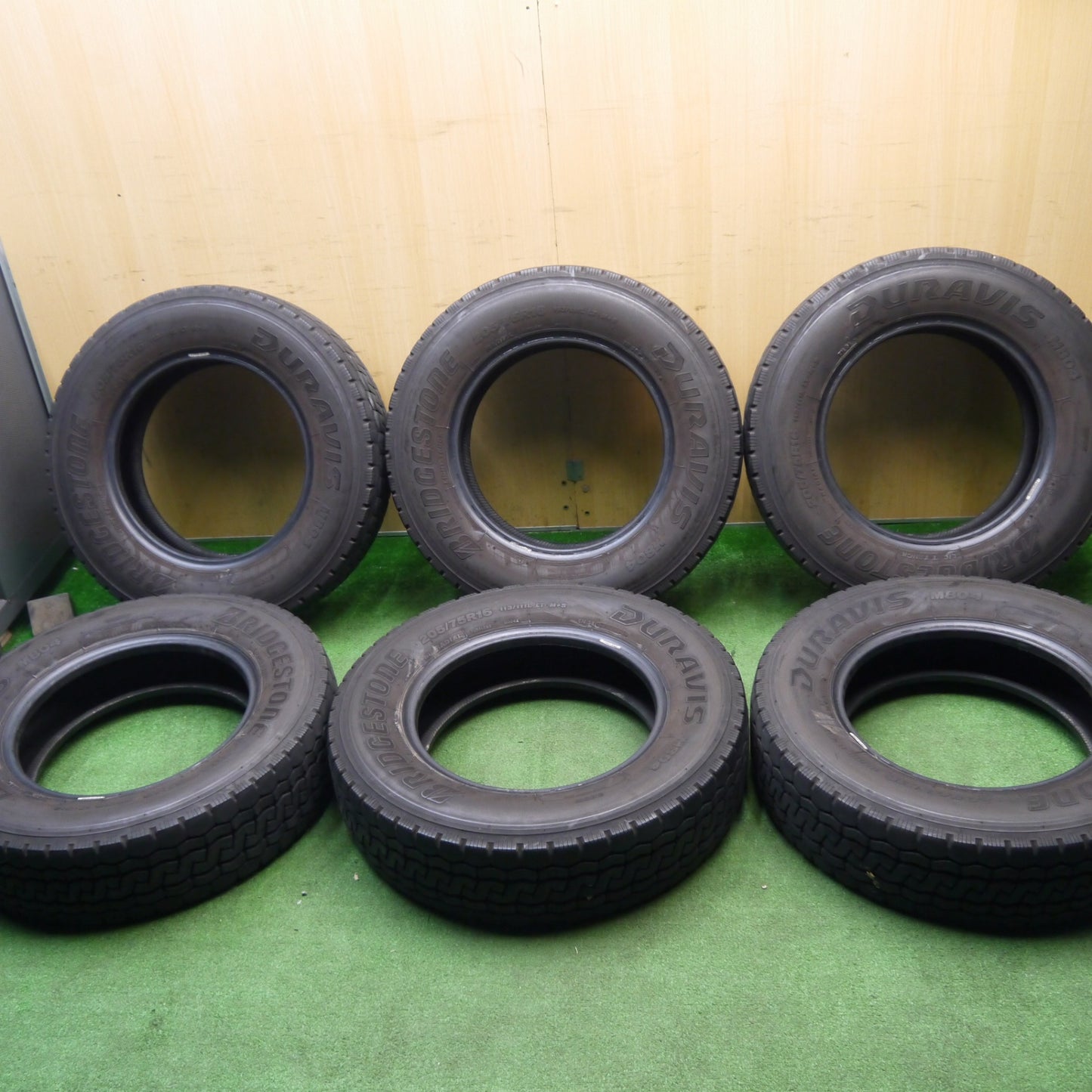 バリ溝！21年！9分！6本★トラック バス タイヤ 205/75R16 113/111L ブリヂストン デュラビス M804 ミックス オールシーズン 16インチ★5121504Hノタ
