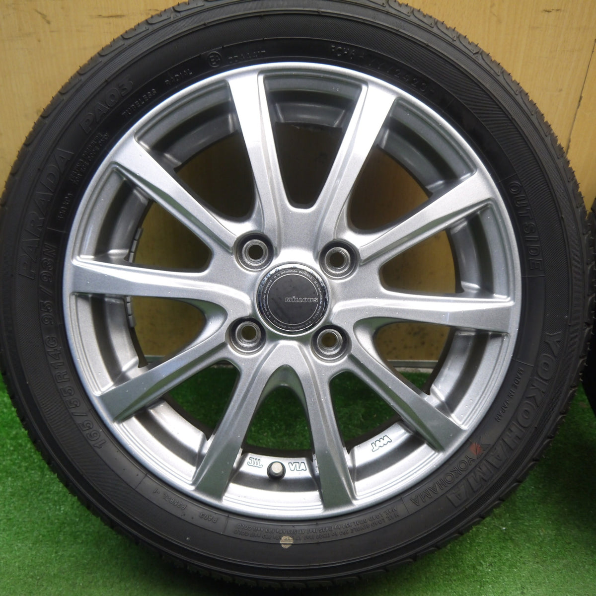 バリ溝！23年！9.5分◎165/55R14 95/93N ヨコハマ PARADA PA03 MiLLOUS VX ミルアス 14インチ 軽サイズ 軽トラック 軽バン 等 PCD100/4H◎6092801Hノ