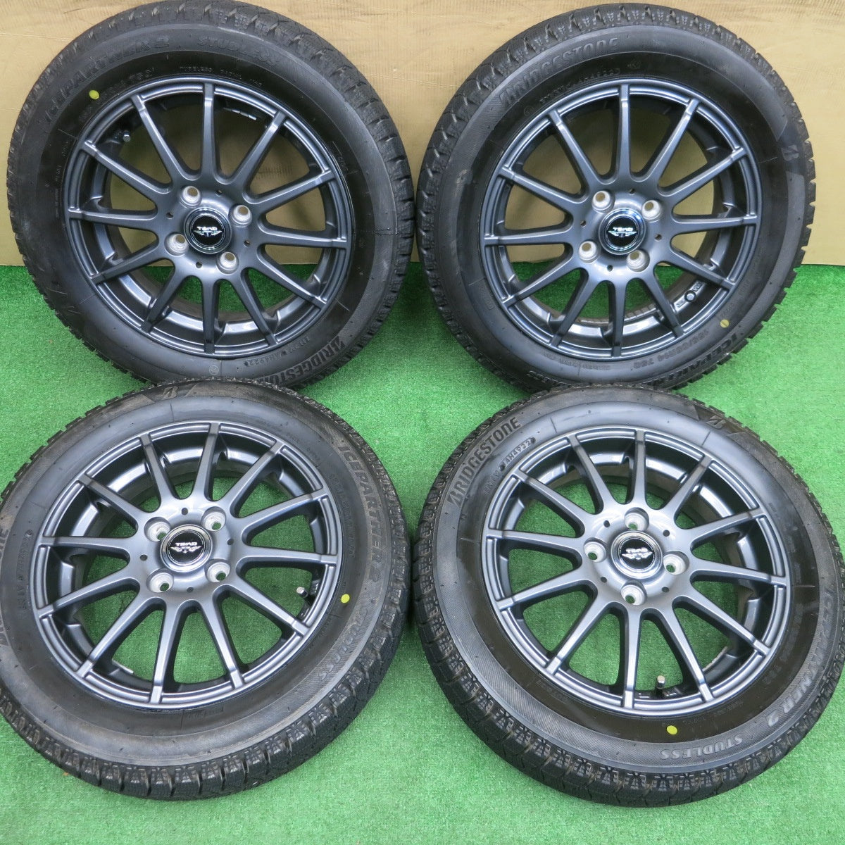 バリ溝！22年！キレイ！ほぼ10分★スタッドレス 155/65R14 ブリヂストン アイスパートナー2 TEAD テッド 14インチ PCD100/4H★6021104NKス