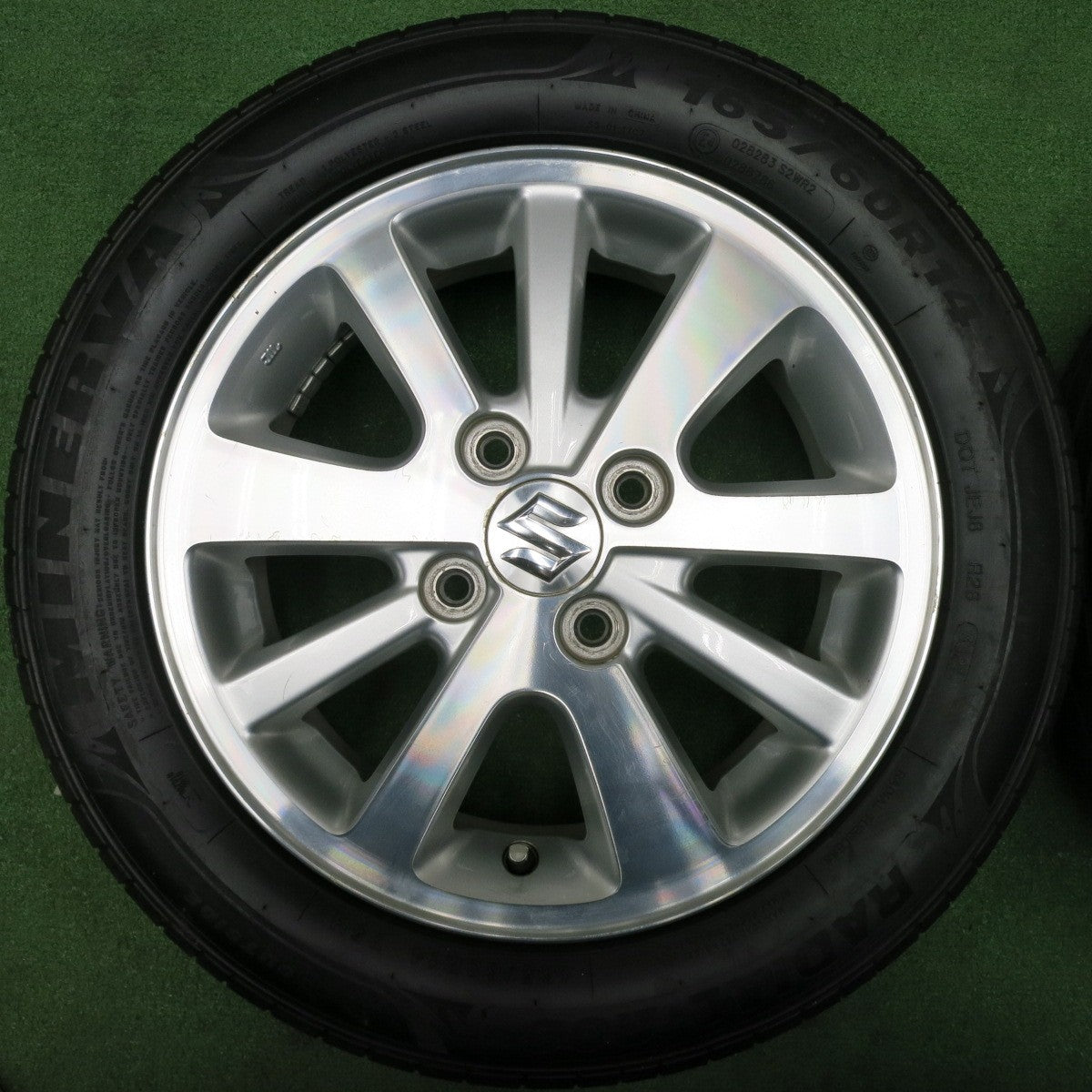 [送料無料] 4本価格！21年★スズキ DA17W エブリイ ワゴン 純正 165/60R14 ミネルバ ラジアル 209 14インチ PCD100/4H★5010203NJノ