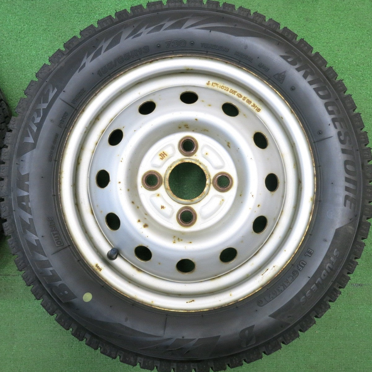 バリ溝！9分★スタッドレス 155/65R13 ブリヂストン ブリザック VRX2 スチール ホイール 13インチ PCD100/4H★6022616HAス