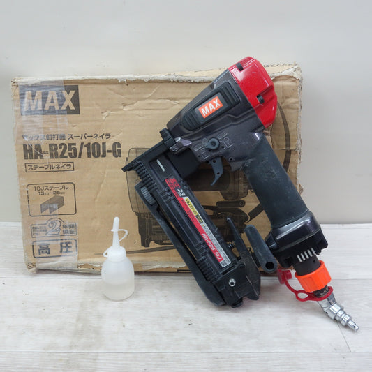 [送料無料] キレイ☆マックス 25mm 高圧 10J ステープル スーパー ネイラ 釘打機 HA-R25/425J 釘打ち機 箱付き MAX エア 工具☆
