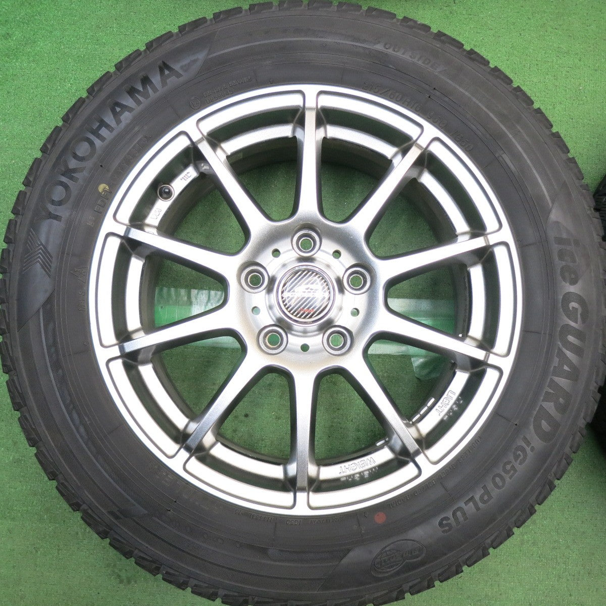 バリ溝！キレイ！8.5分◎スタッドレス 215/60R16 ヨコハマ アイスガード iG50 プラス SCHNEIDER ATECH シュナイダー 16インチ PCD114.3/5H◎6091306HAス