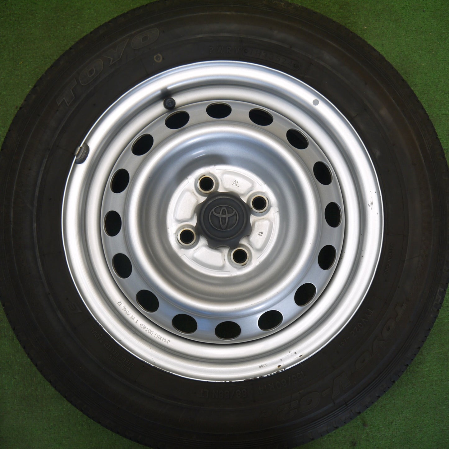 バリ溝！24年！キレイ！9分★トヨタ プロボックス サクシード 等 純正 スチール 155/80R14 88/86N トーヨー V-02e 14インチ PCD100/4H★6041302Hノ