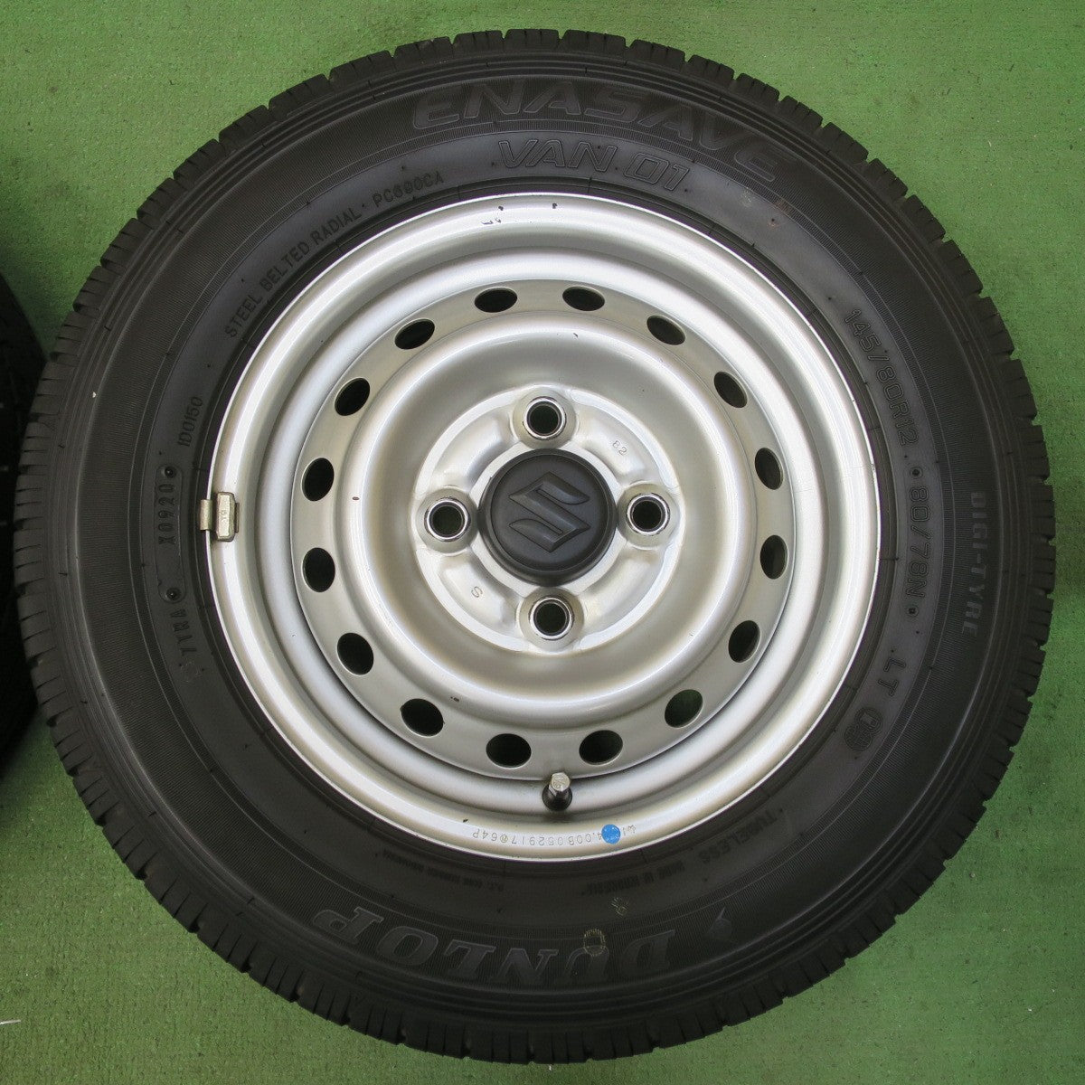 キレイ★スズキ キャリイ エブリイ アルト 等 純正 スチール 145/80R12 80/78N ダンロップ エナセーブ VAN01 12インチ PCD100/4H★5100204イノ