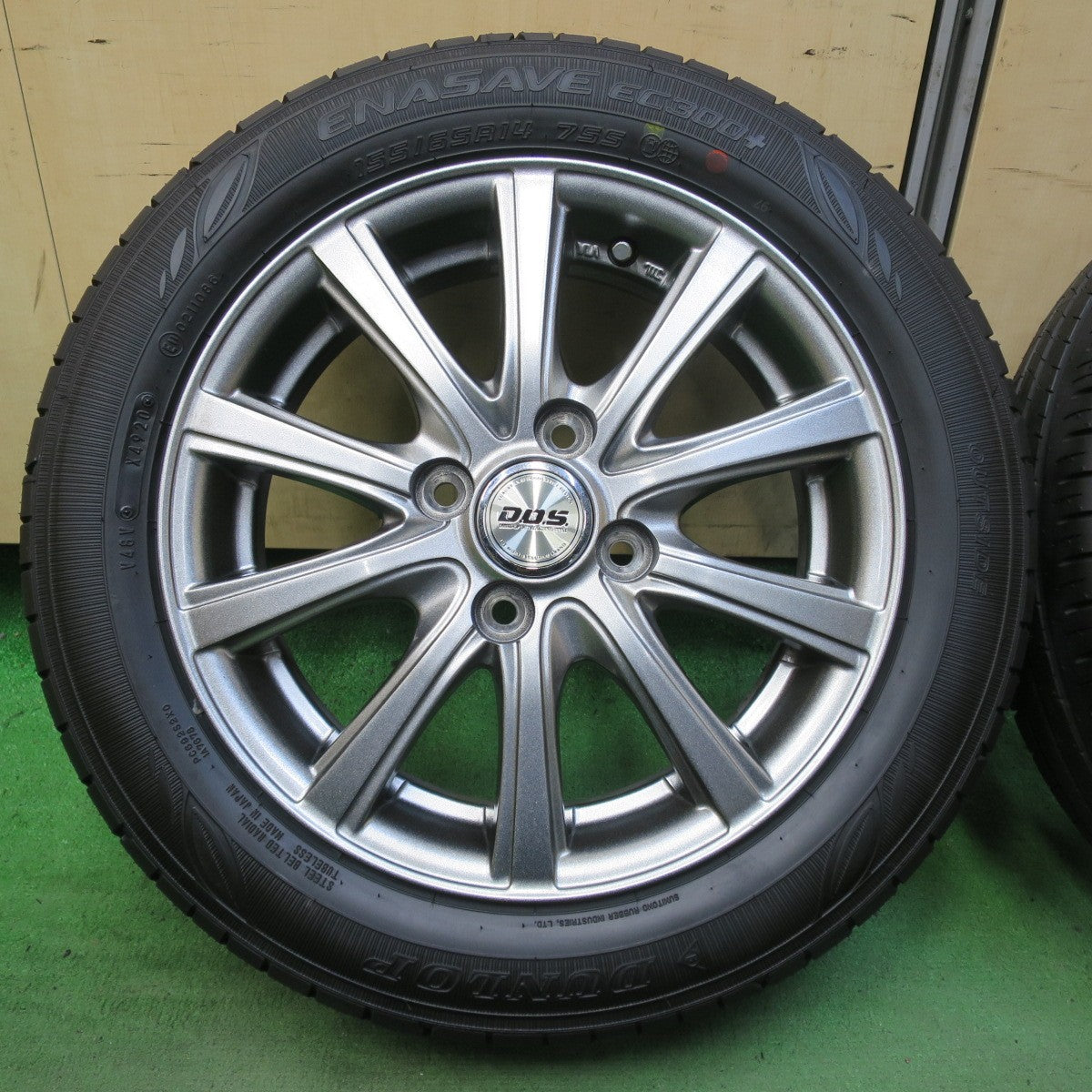 未使用！キレイ★155/65R14 ダンロップ エナセーブ EC300+ D.O.S. DOS 14インチ PCD100/4H★5092914イノ