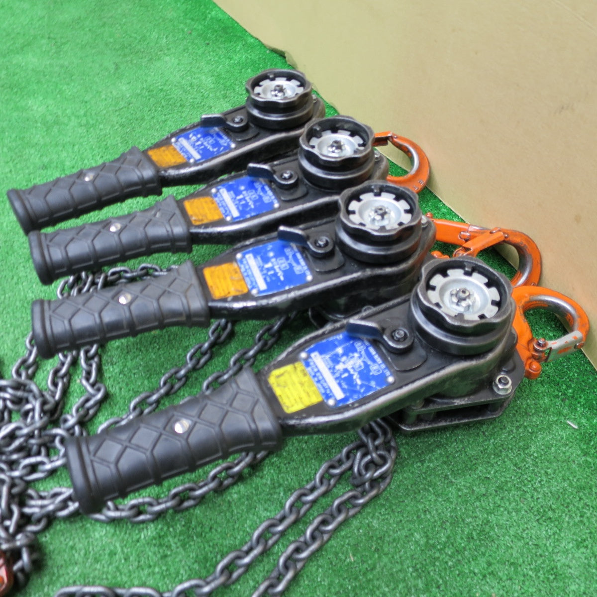 [送料無料] 4点まとめ売り◆象印 レバー ブロック 1ton Y2-100 V-5.6 1トン YⅡ-100 チェーン レバー ホイスト 荷締め 荷締機 工具 ELEPHANT◆