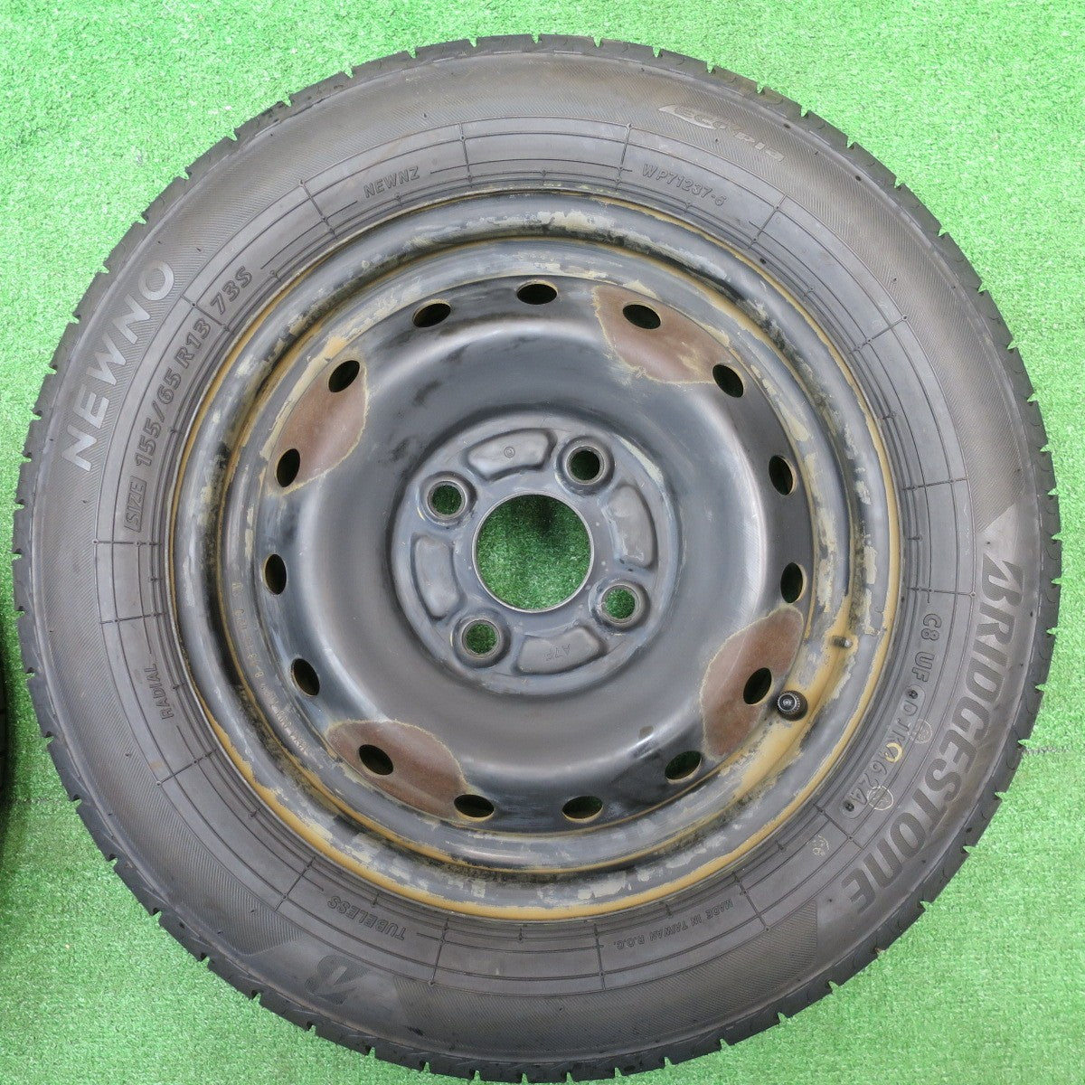 バリ溝！24年！ほぼ10分★155/65R13 ブリヂストン NEWNO TOPY スチール ホイール ニューノ 13インチ PCD100/4H★5110305NJノ