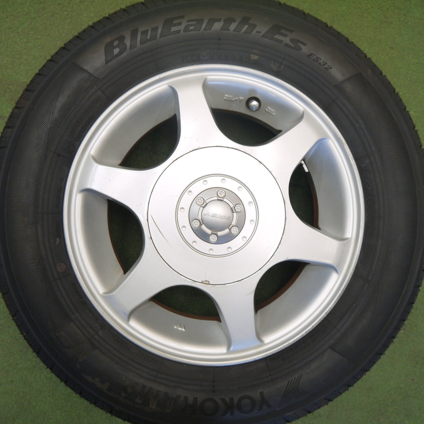 バリ溝！23年！9分★145/80R12 ヨコハマ BluEarth-ES RS32 ASISS 社外 アルミ 12インチ PCD100 110 114.3/4H マルチ★6051813Hノ