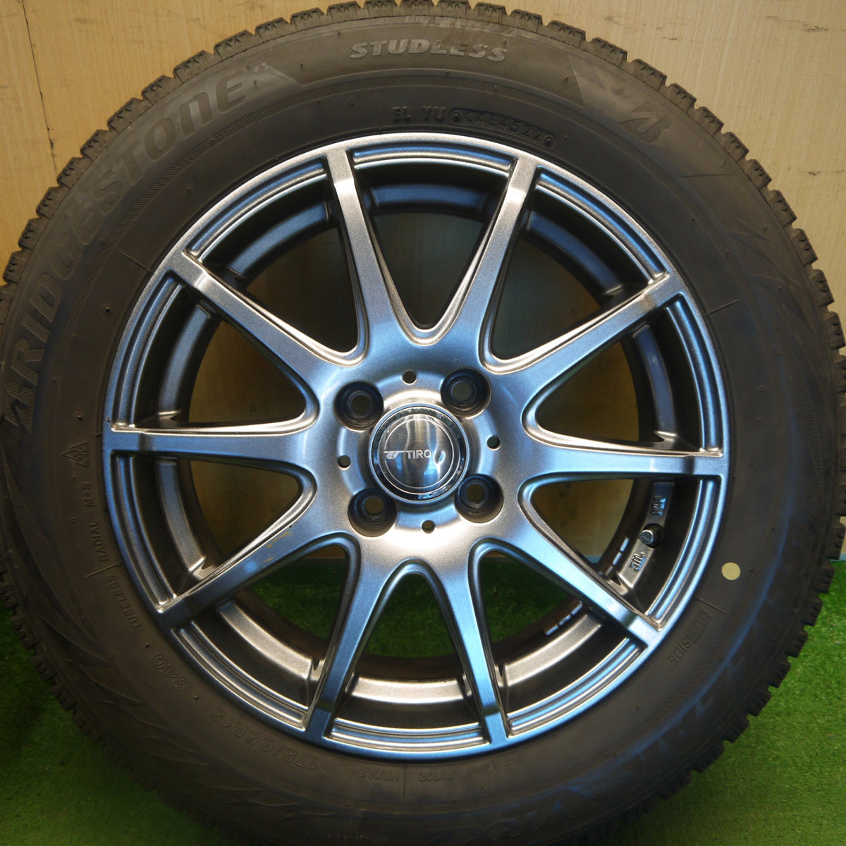 4本価格！22年◎スタッドレス 175/65R15 ブリヂストン ブリザック VRX2 TIRO 社外 アルミ 15インチ PCD100/4H◎6083103Hス