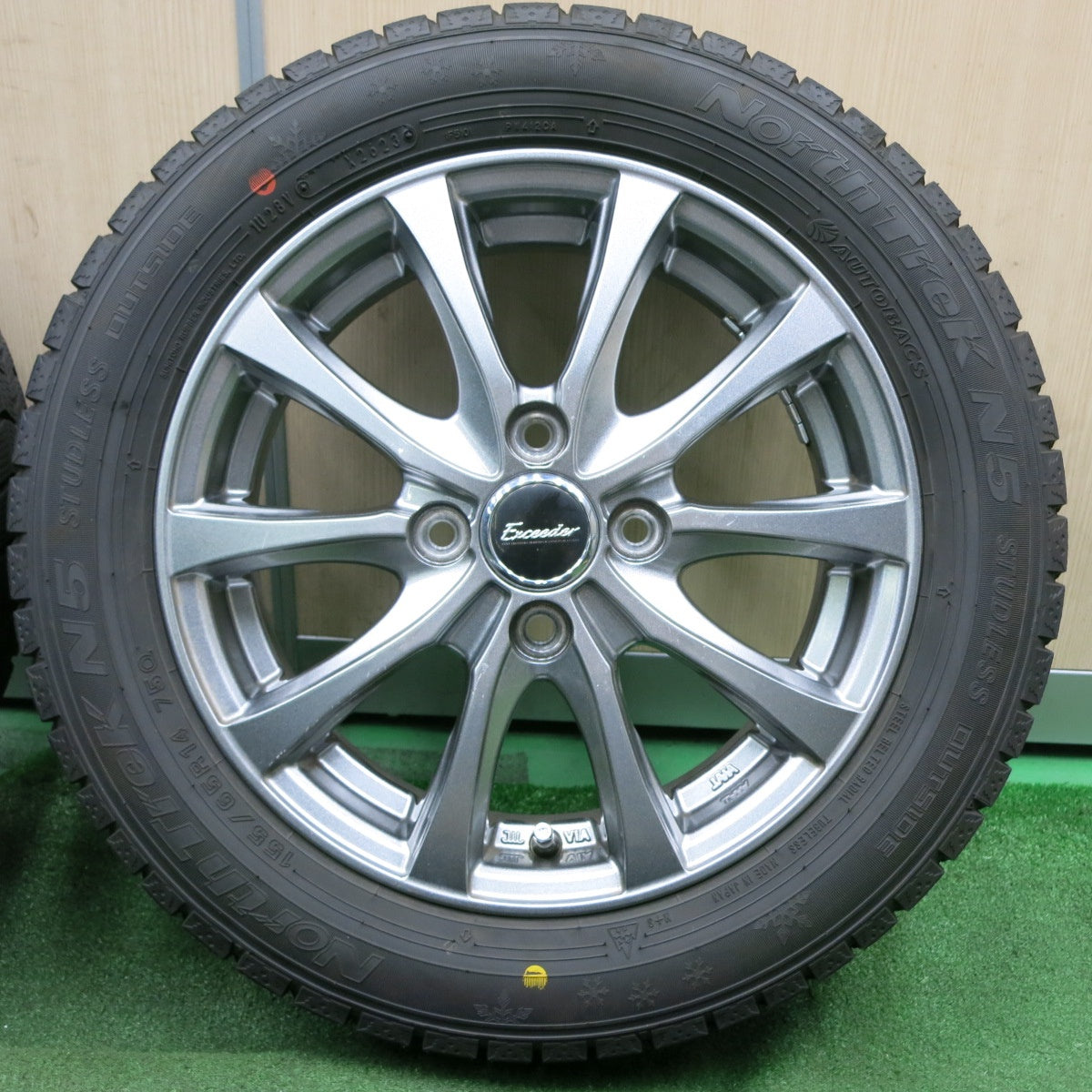 *送料無料* 超バリ溝！23年！ほぼ10分★スタッドレス 155/65R14 オートバックス ノーストレック N5 Exceeder エクシーダー 14インチ PCD100/4H★4061902NJス