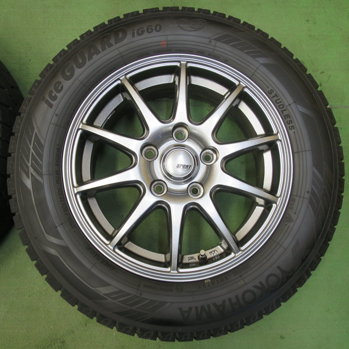 バリ溝！22年！キレイ！9分★スタッドレス 195/65R15 ヨコハマ アイスガード iG60 SPORT ABELIA スポルト アベリア 15インチ PCD114.3/5H★5111505イス