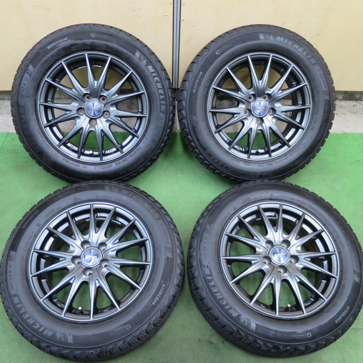 バリ溝！24年！キレイ！ほぼ10分★プリウス 等 195/65R15 スタッドレス ミシュラン X-ICE SNOW VELVA SPORTZ ヴェルヴァ 15インチ PCD100/5H★6021905TTス