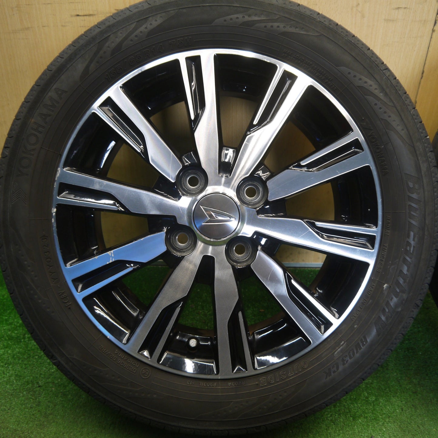 キレイ！23年★ダイハツ タント カスタム 純正 155/65R14 ヨコハマ BluEarth-RV RV03 CK ブルーアース 14インチ PCD100/4H★6052007Hノ