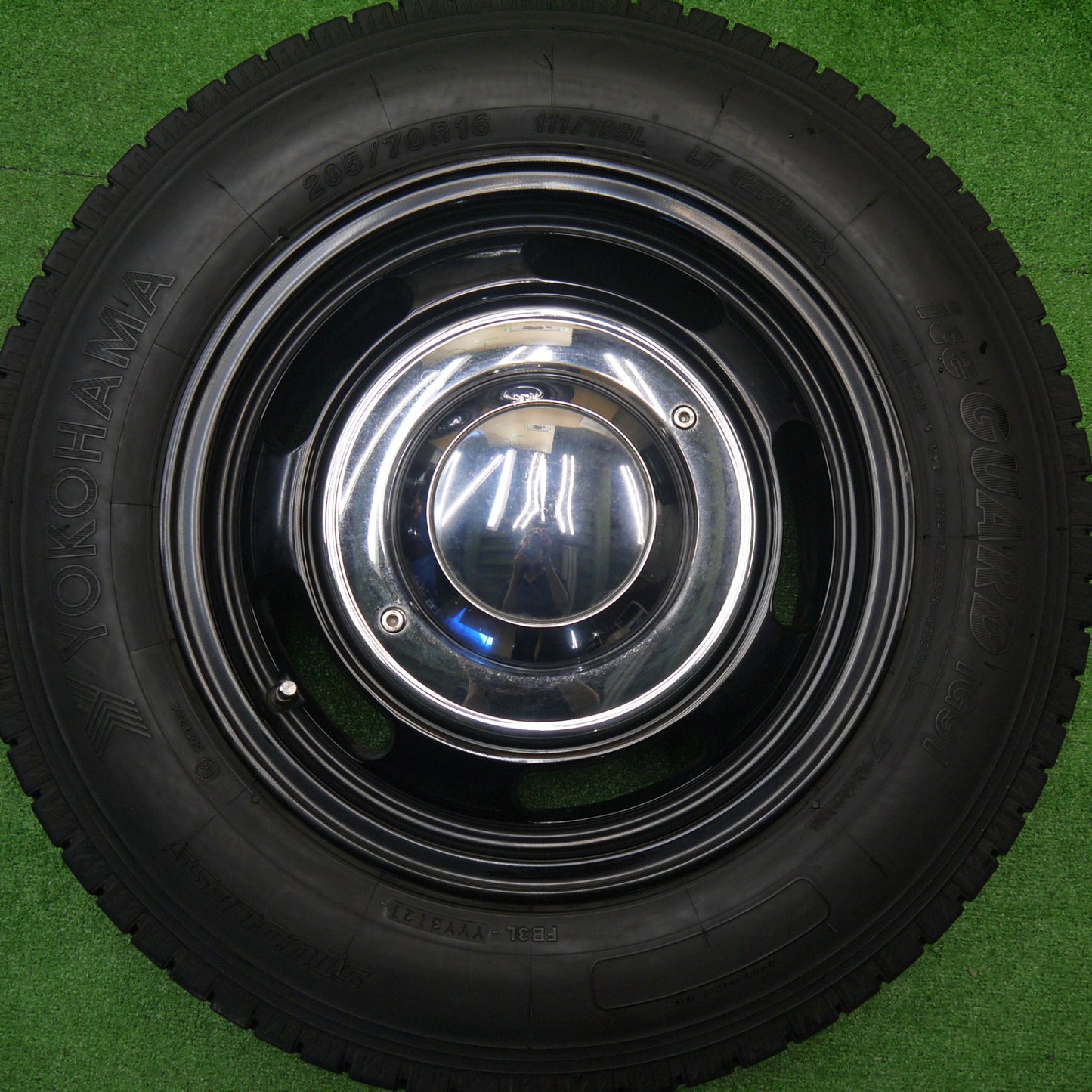 バリ溝！21年！キレイ！9.5分★ハイエース 等 205/70R16 111/109L スタッドレス ヨコハマ アイスガード iG91 flexdream カバー フレックスドリーム PCD139.7/6H★5101705Hス