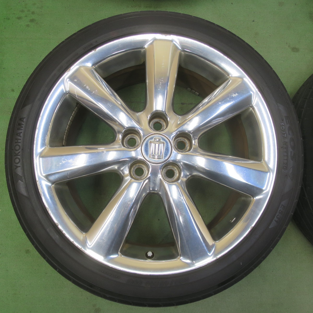 4本価格★トヨタ クラウン アスリート アニバーサリー メッキ 特別仕様車 純正 225/45R18 ヨコハマ エコス ES31 18インチ PCD114.3/5H★6032601イノ