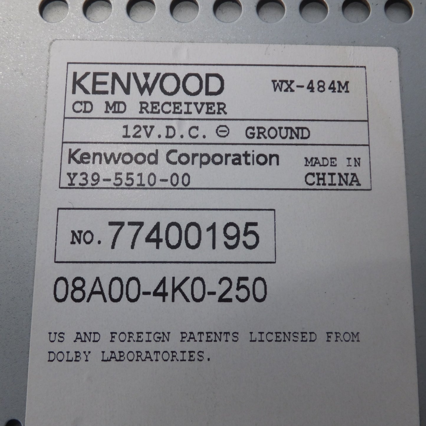 [送料無料] ★ケンウッド KENWOOD ホンダ 純正 デュアルサイズCD/MDコンポ Gathers WX-484M 08A00-4K0-250 12V.D.C.★