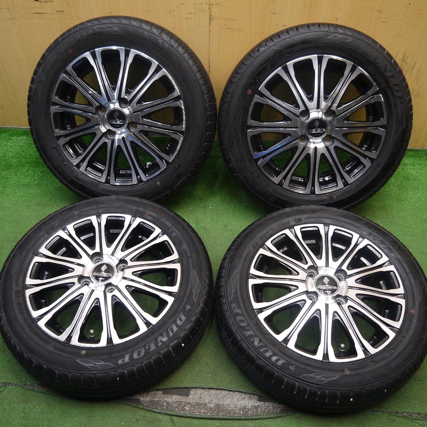 バリ溝！23年！9分★WORK PROMISING STYLE V 155/65R14 ダンロップ エナセーブ EC204 ワーク プロミッシング スタイルV 14インチ PCD100/4H★5062008Hノ
