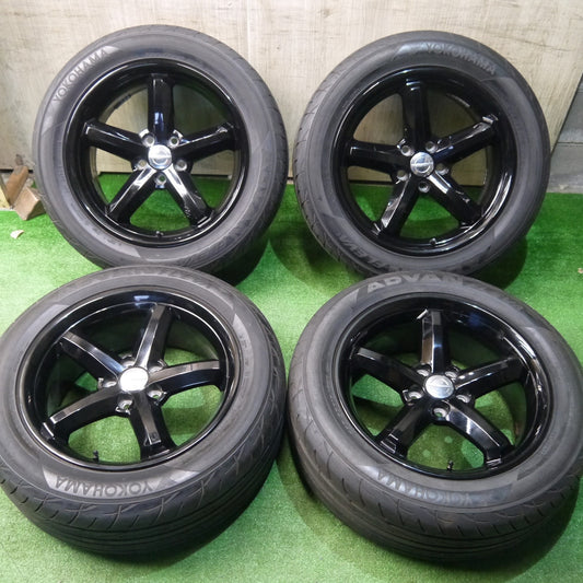 ほぼ未使用！キレイ◎クライスラー 300C 300S 等 純正 235/55R18 ヨコハマ アドバン FLEVA V701 18インチ PCD115/5H◎6061602KKノ