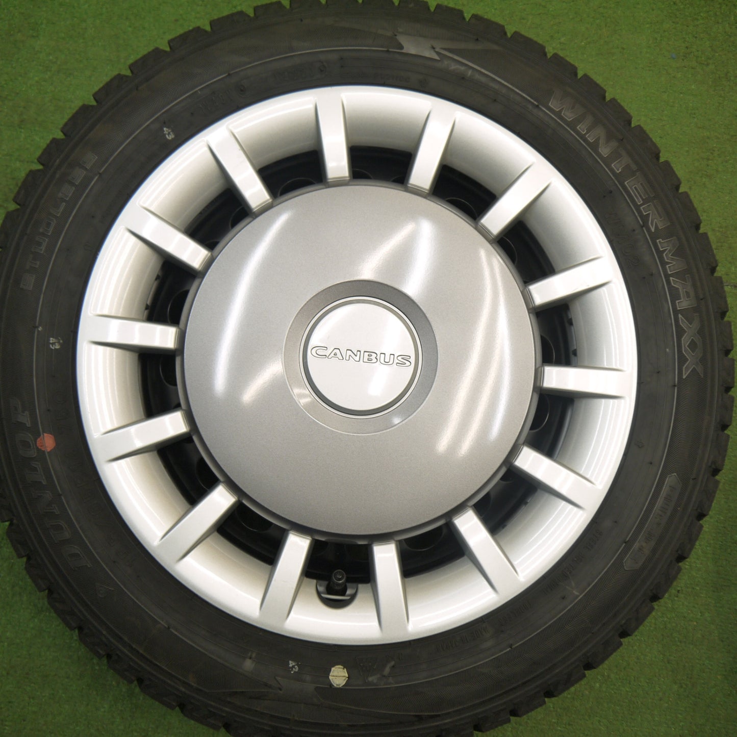 バリ溝！23年！キレイ！9.5分★ダイハツ ムーヴ キャンバス 純正 スチール 155/65R14 スタッドレス ダンロップ ウインターマックス WM02 14インチ PCD100/4H★6020608Hス
