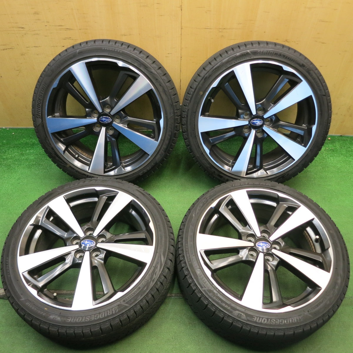 バリ溝！9.5分◎スバル インプレッサ スポーツ 純正 225/40R18 スタッドレス ブリヂストン ブリザック VRX3 18インチ PCD100/5H◎6071903HAス