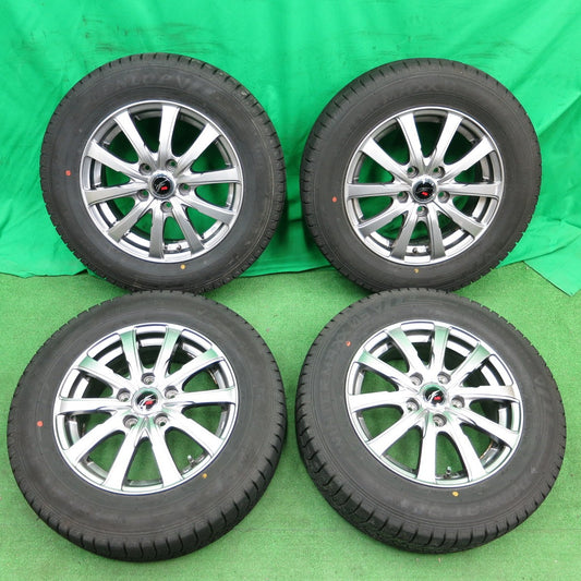 *送料無料* バリ溝！21年！綺麗！9.5分★スタッドレス 195/65R15 ダンロップ ウインターマックス03 Fang ファング 15インチ PCD114.3/5H★4042702ナス